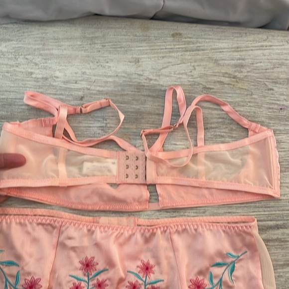 NWOT Bettie Page x playful promises satin bra and garter belt retro size 14 10 L - Picture 6 of 12